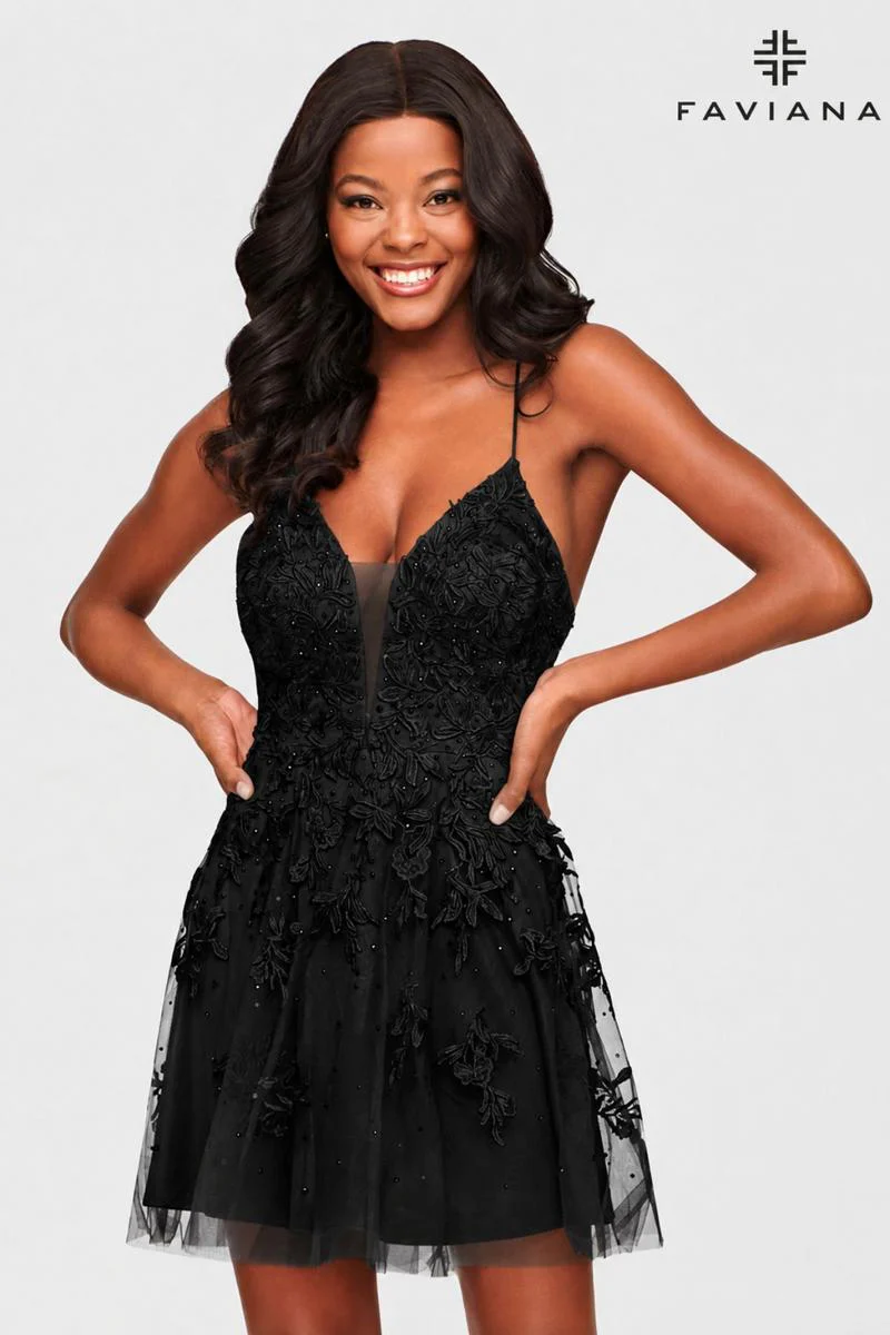 Faviana Corset Baby Doll Lace Short Dress S10709 - Image 3