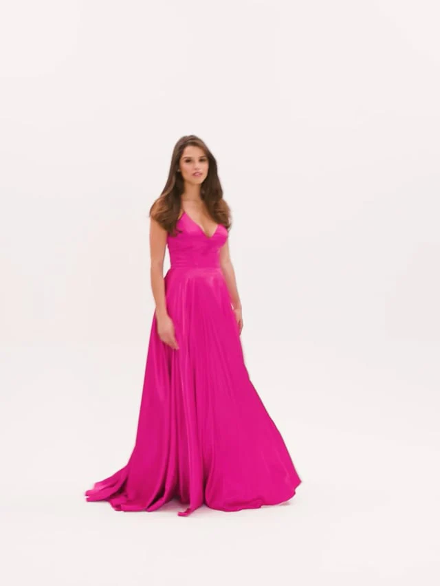 Faviana Long Satin A-Line Prom Dress S10209 - Image 3
