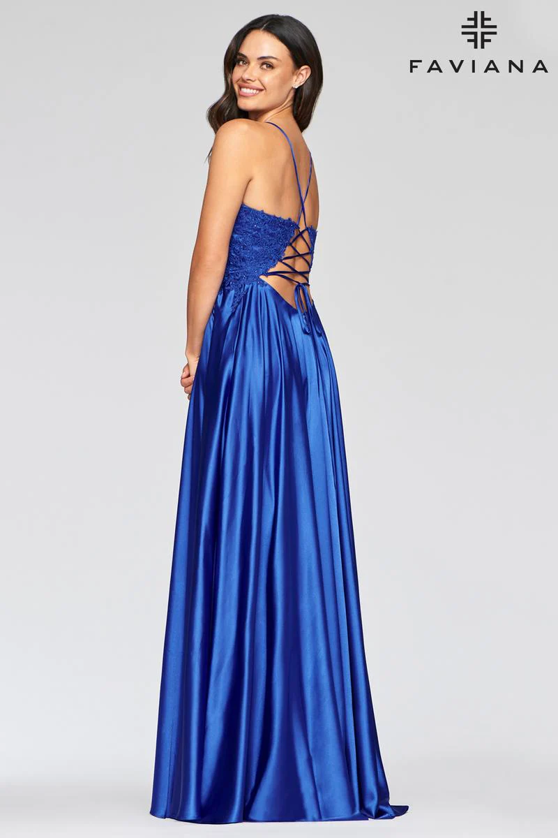 Faviana Glamour Satin A-Line Dress S10400 - Image 11