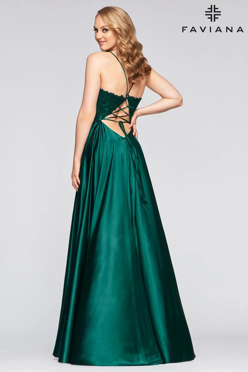 Faviana Glamour Satin A-Line Dress S10400 - Image 13