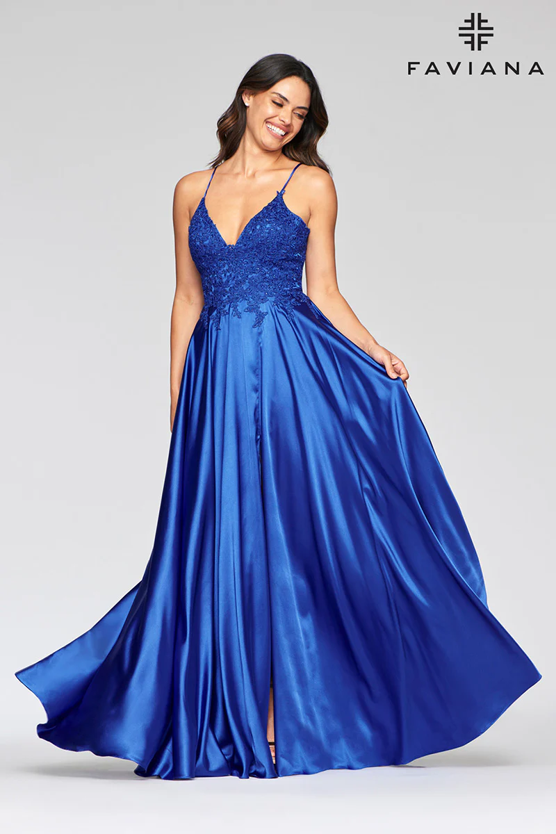 Faviana Glamour Satin A-Line Dress S10400 - Image 15