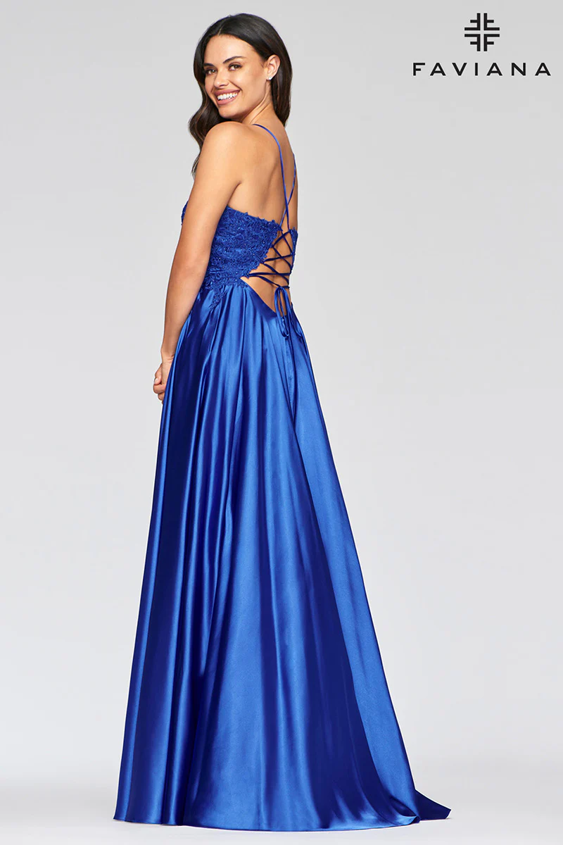 Faviana Glamour Satin A-Line Dress S10400 - Image 16