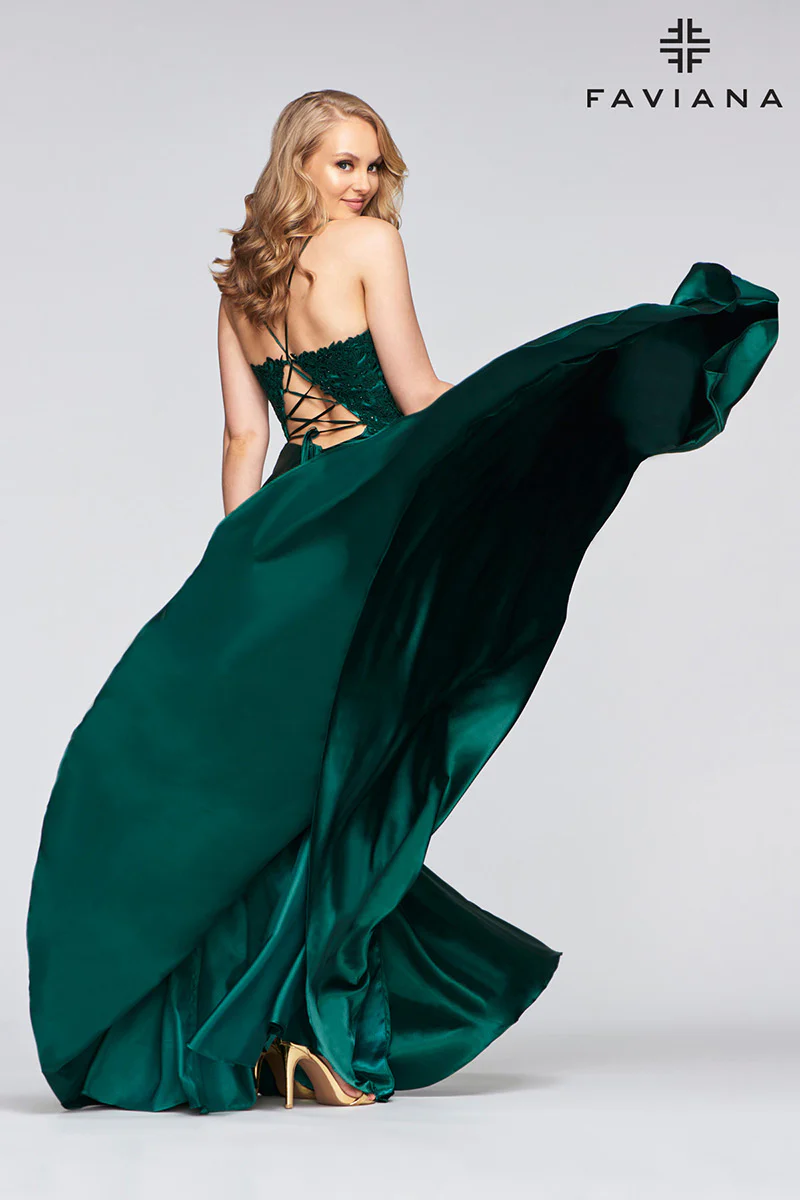 Faviana Glamour Satin A-Line Dress S10400 - Image 17