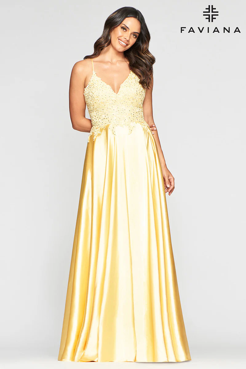 Faviana Glamour Satin A-Line Dress S10400 - Image 18
