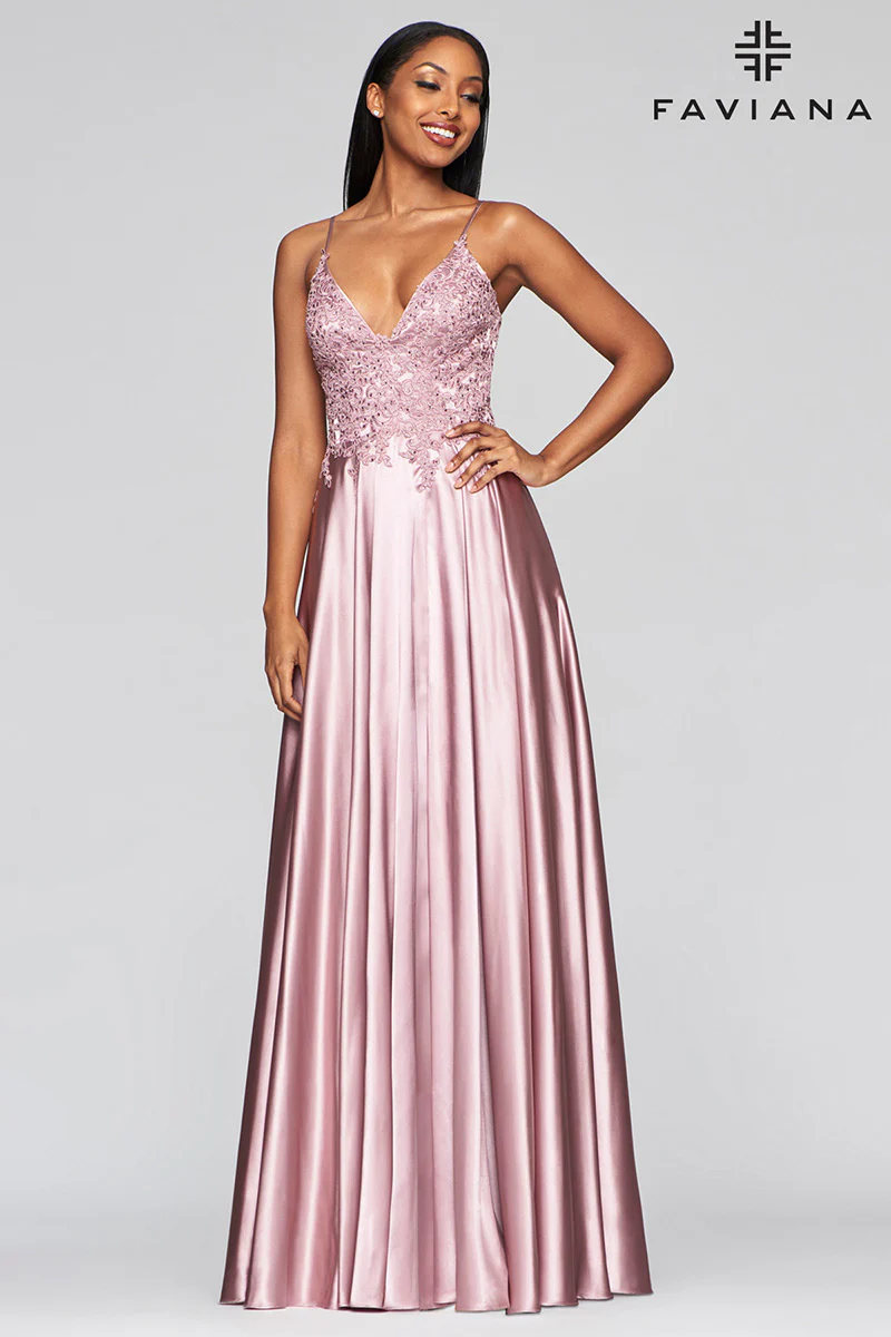 Faviana Glamour Satin A-Line Dress S10400 - Image 19