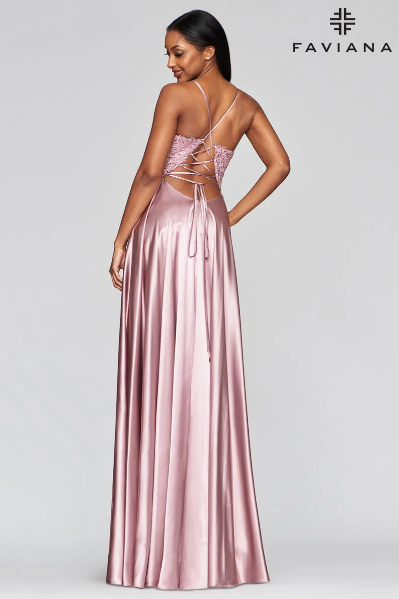 Faviana Glamour Satin A-Line Dress S10400 - Image 20