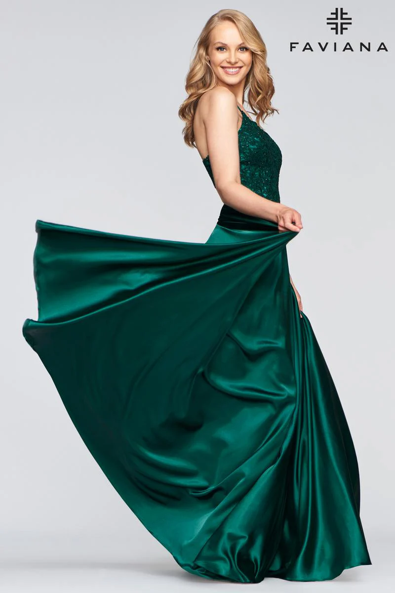 Faviana Glamour Satin A-Line Dress S10400 - Image 21