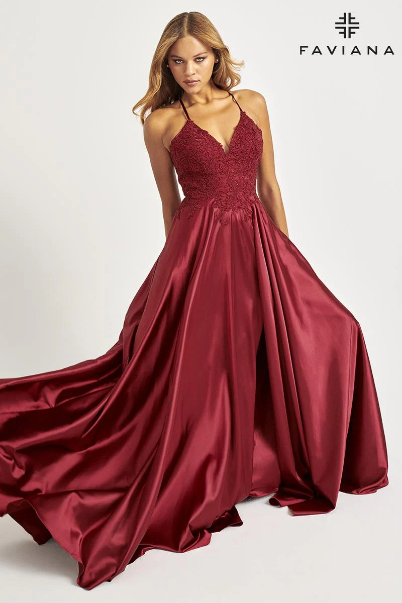Faviana Glamour Satin A-Line Dress S10400 - Image 26