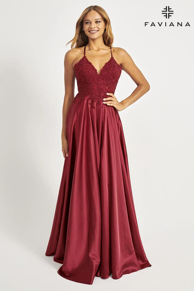 Faviana Glamour Satin A-Line Dress S10400 - Image 28