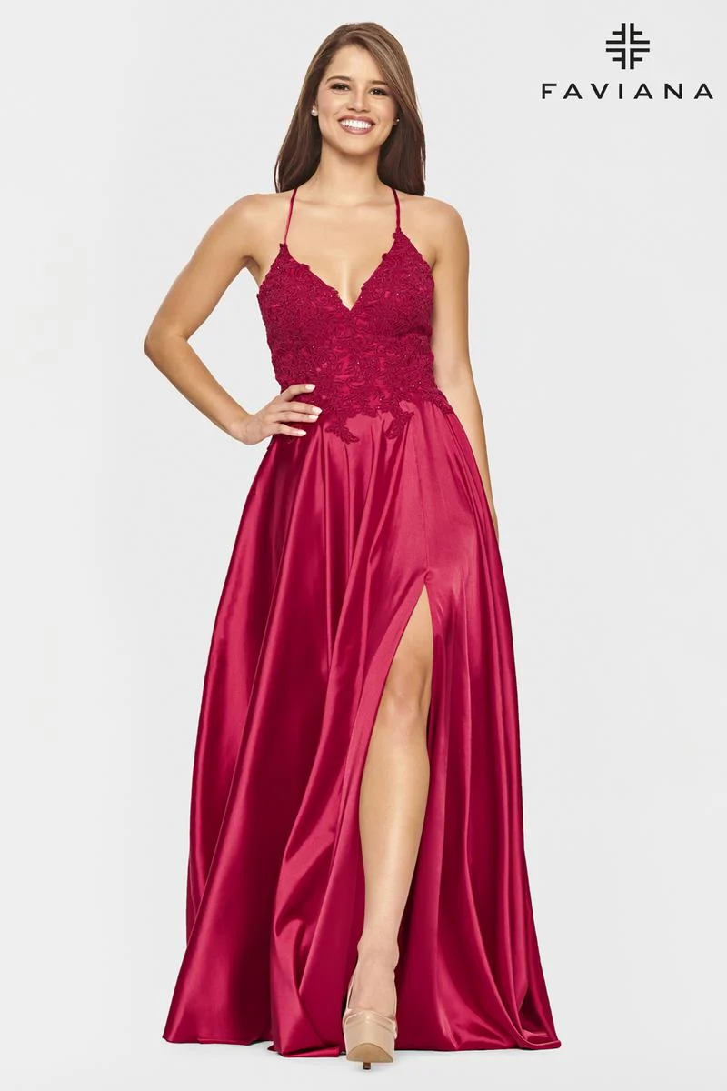 Faviana Glamour Satin A-Line Dress S10400 - Image 29