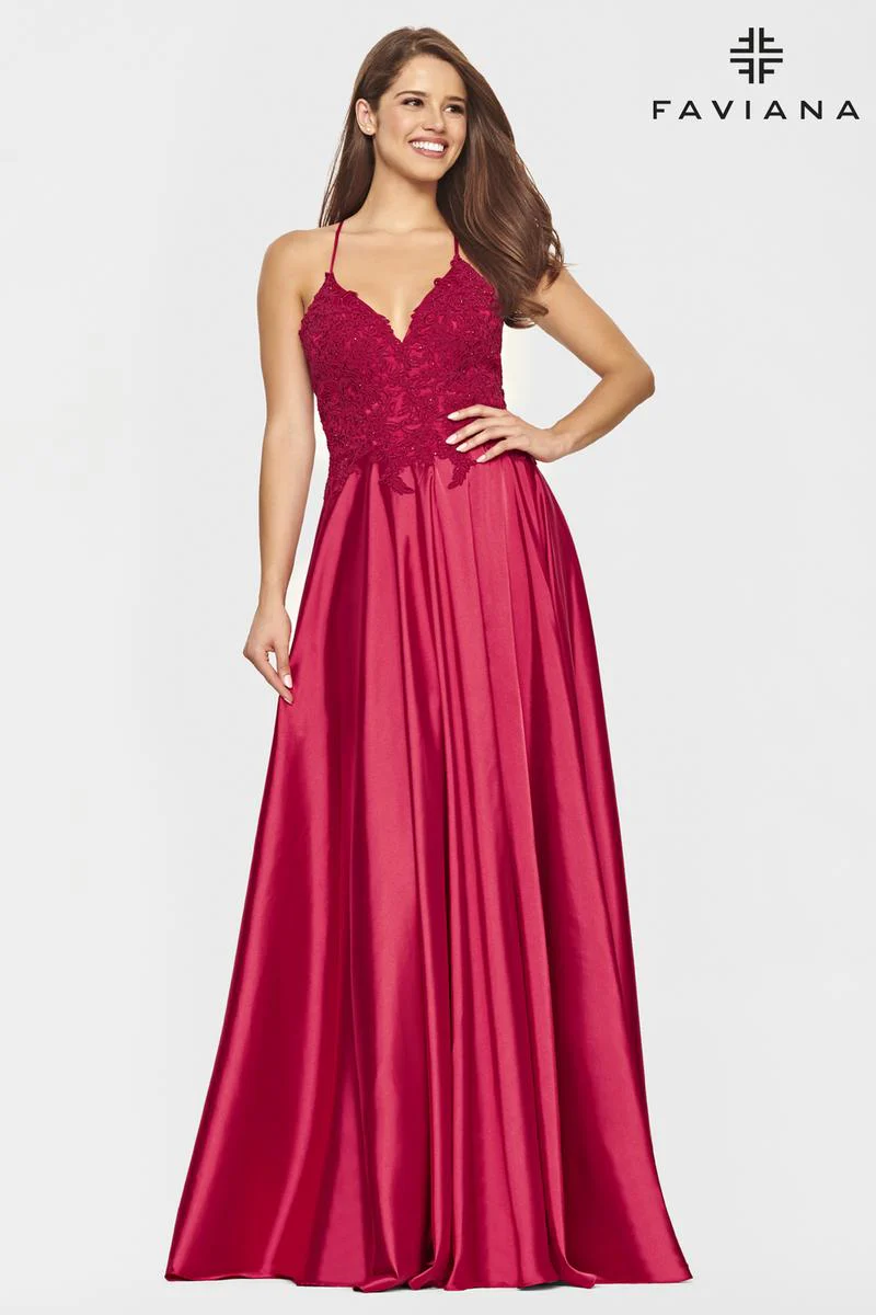 Faviana Glamour Satin A-Line Dress S10400 - Image 30