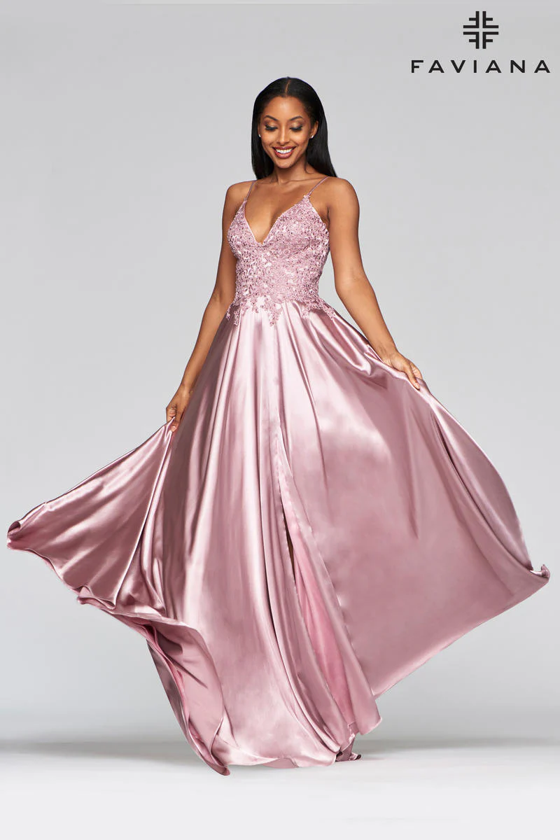 Faviana Glamour Satin A-Line Dress S10400 - Image 31