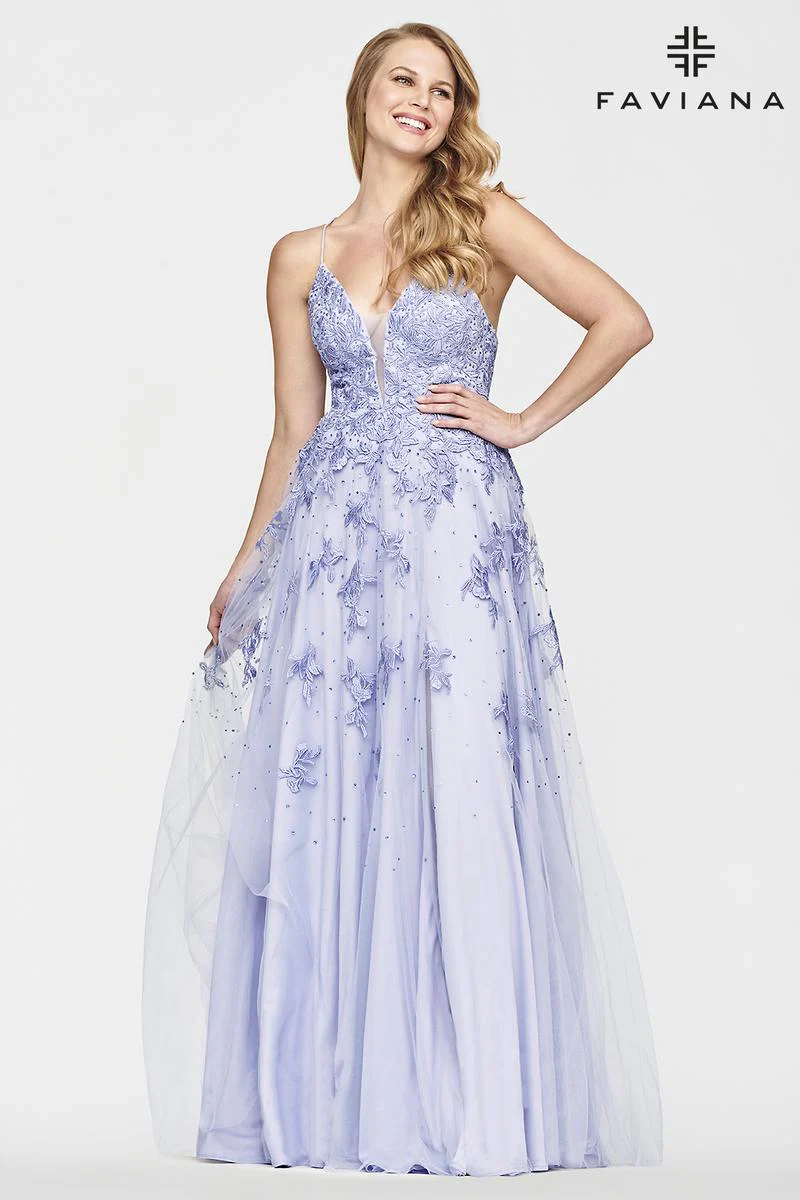 Faviana Glamour Lace A-line Prom Dress S10640 - Image 10
