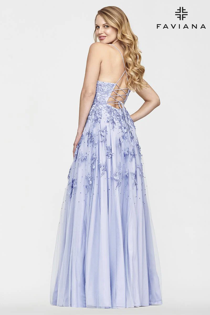 Faviana Glamour Lace A-line Prom Dress S10640 - Image 11
