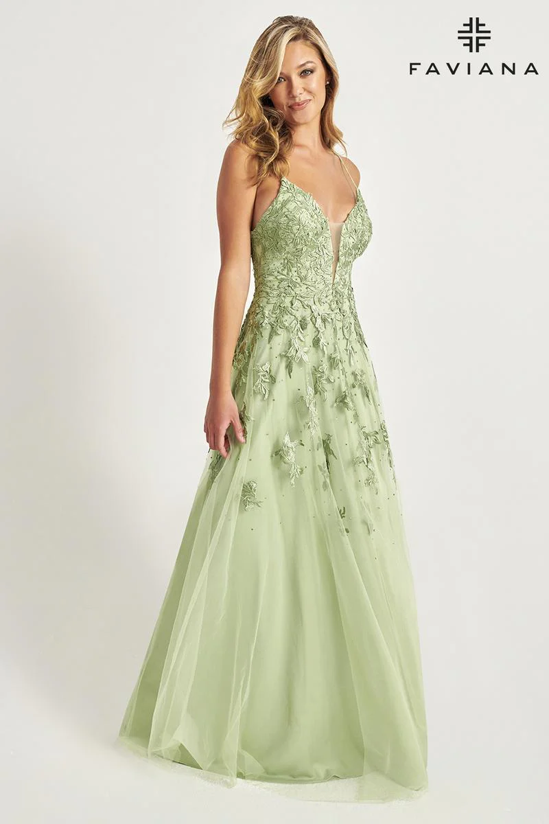 Faviana Glamour Lace A-line Prom Dress S10640 - Image 19
