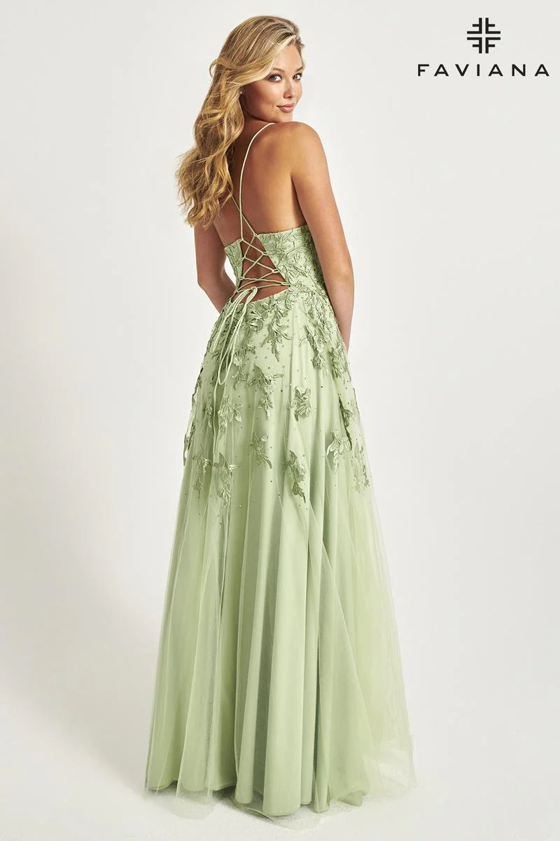 Faviana Glamour Lace A-line Prom Dress S10640 - Image 20