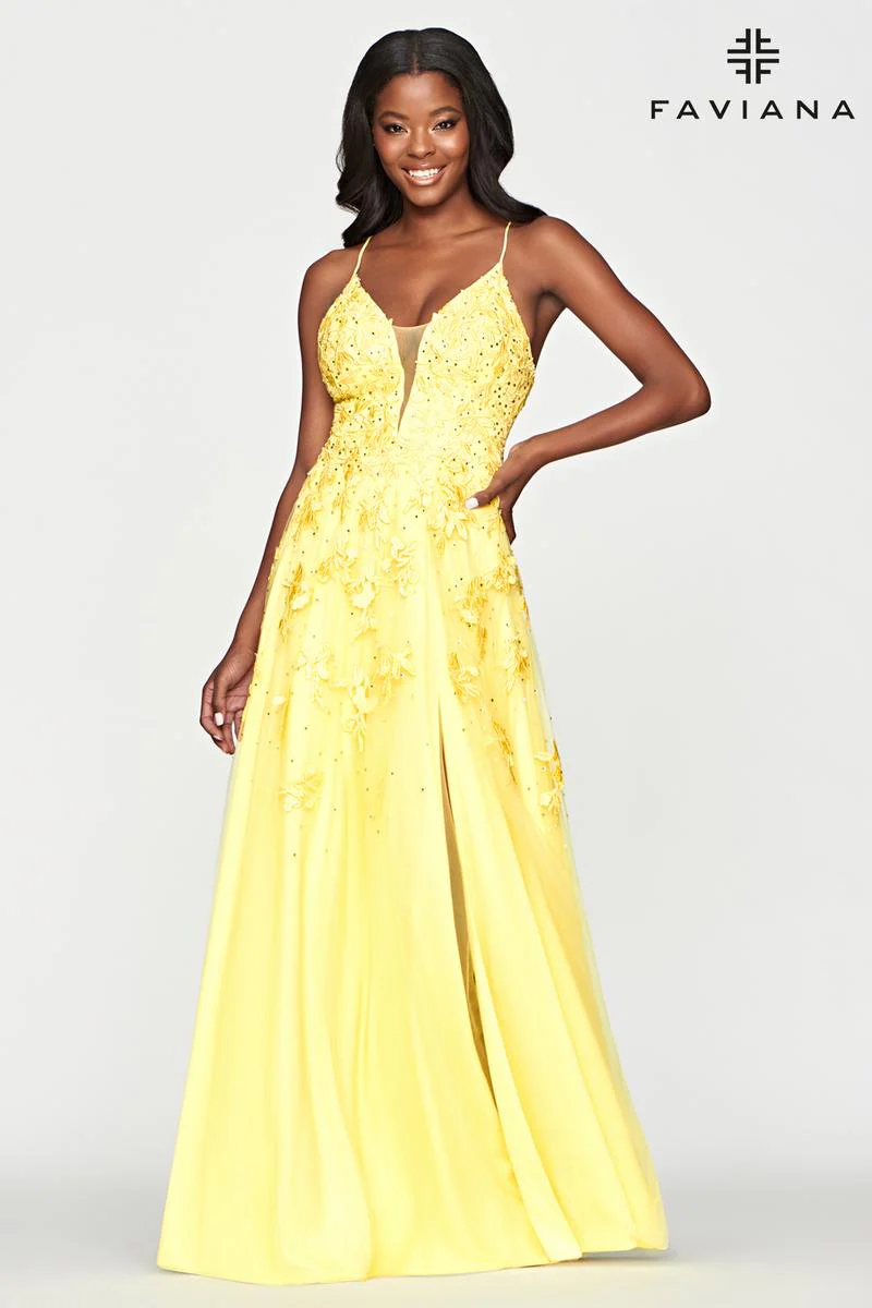 Faviana Glamour Lace A-line Prom Dress S10640 - Image 22