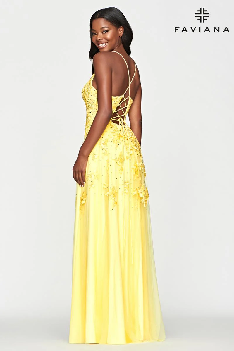 Faviana Glamour Lace A-line Prom Dress S10640 - Image 23