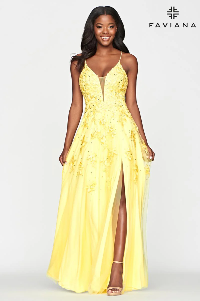 Faviana Glamour Lace A-line Prom Dress S10640 - Image 24