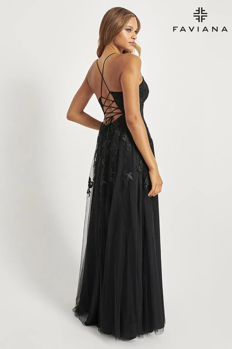 Faviana Glamour Lace A-line Prom Dress S10640 - Image 9