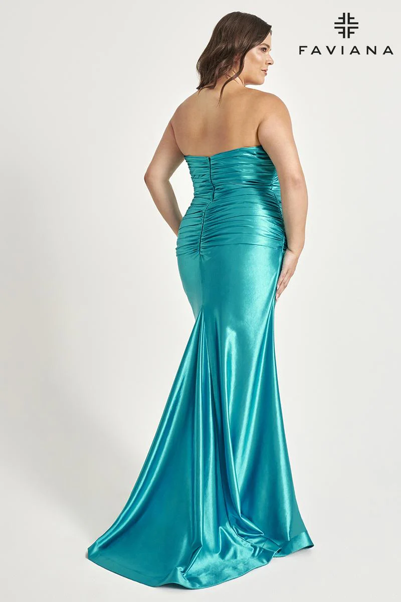 Faviana Strapless Plus Size Prom Dress 9545 - Image 2