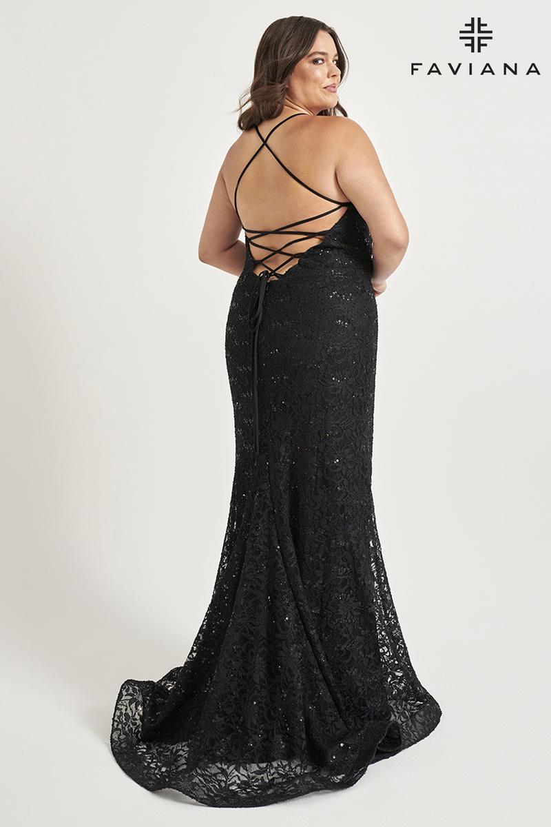 Faviana Lace Plus Size Prom Dress 9546 - Image 2
