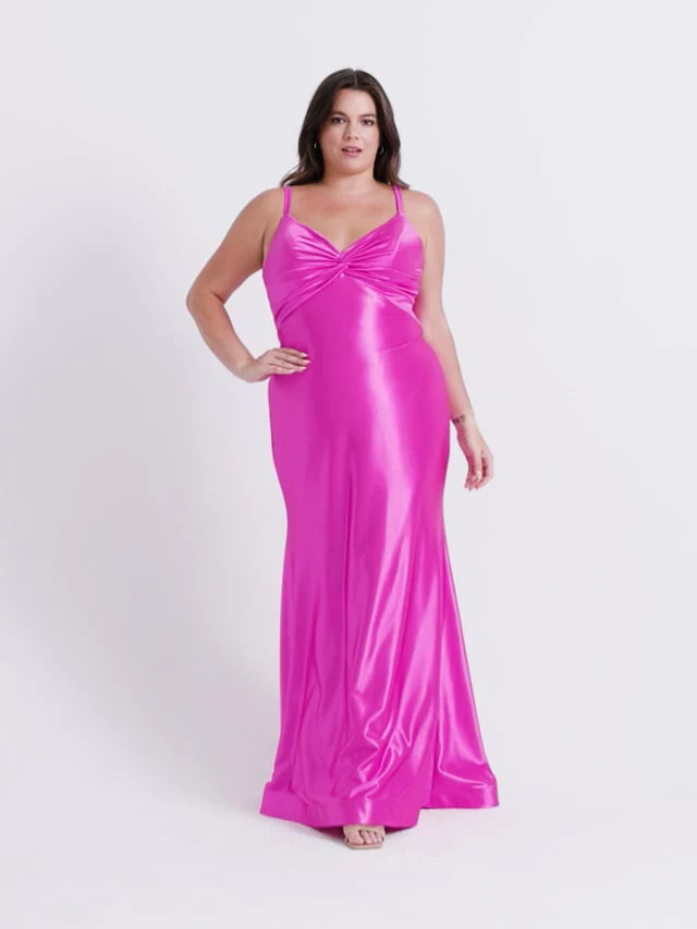Faviana V-Neck Long Plus Size Prom Dress 9549 - Image 4