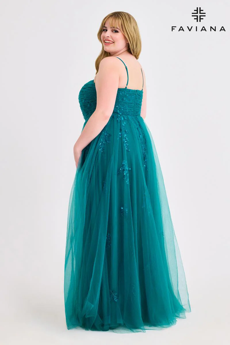 Faviana A-Line Plus Size Prom Dress 9598 - Image 3