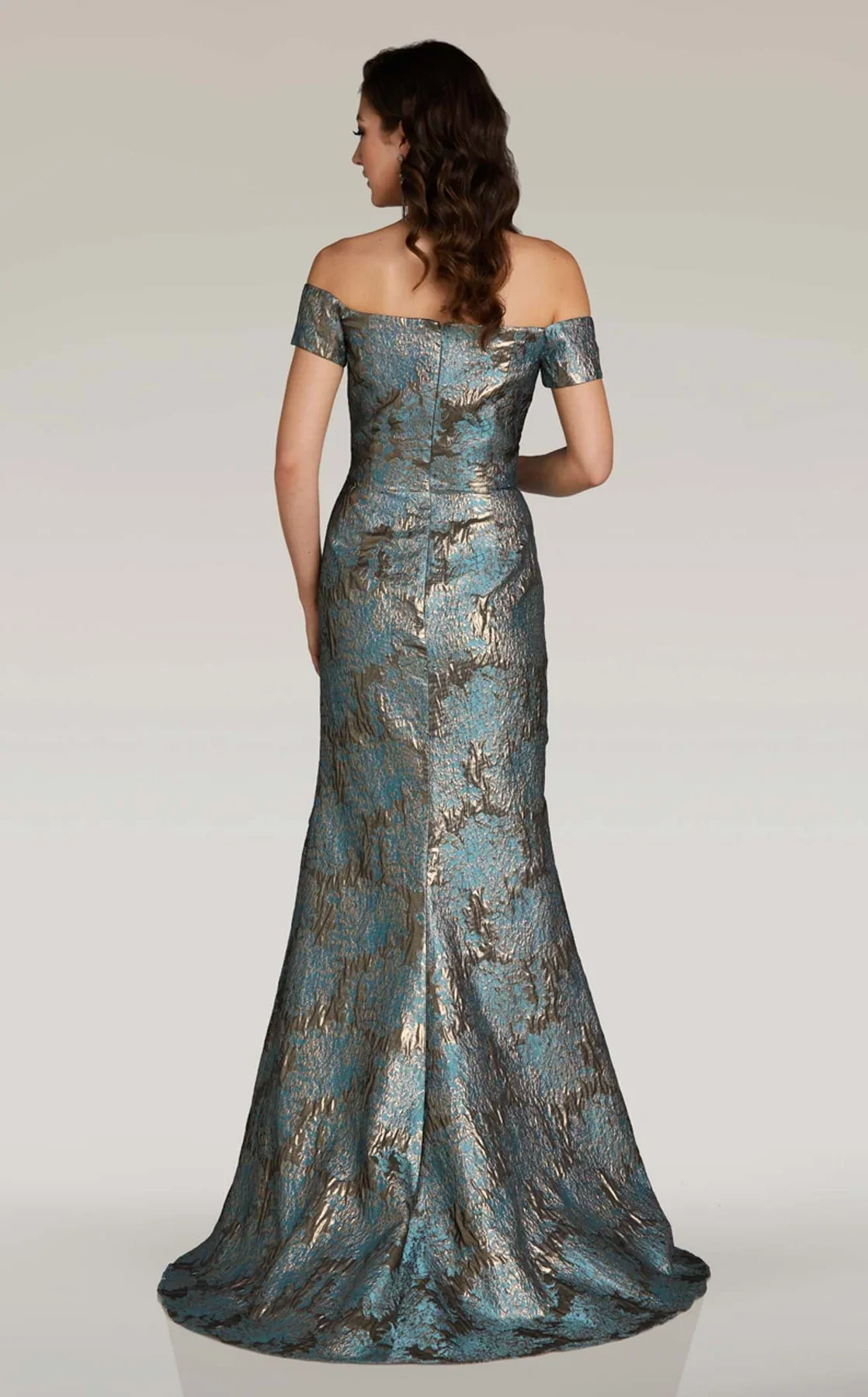 Gia Franco by Feriani Metallic Brocade Evening Dress 12378 - Image 2