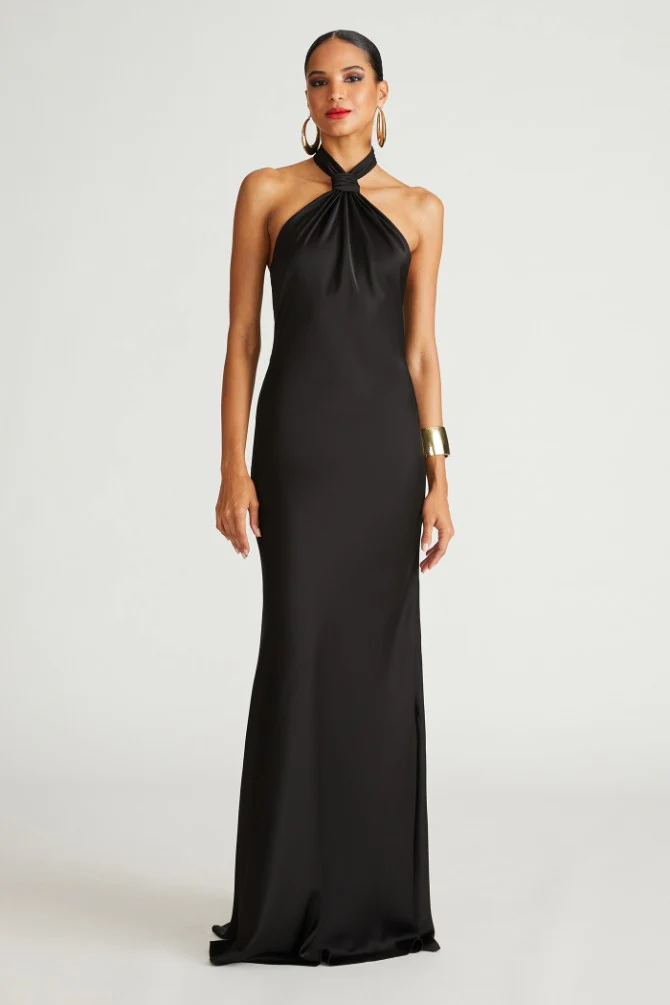 Halston "Emie" Gown In Satin 10111366 - Image 6