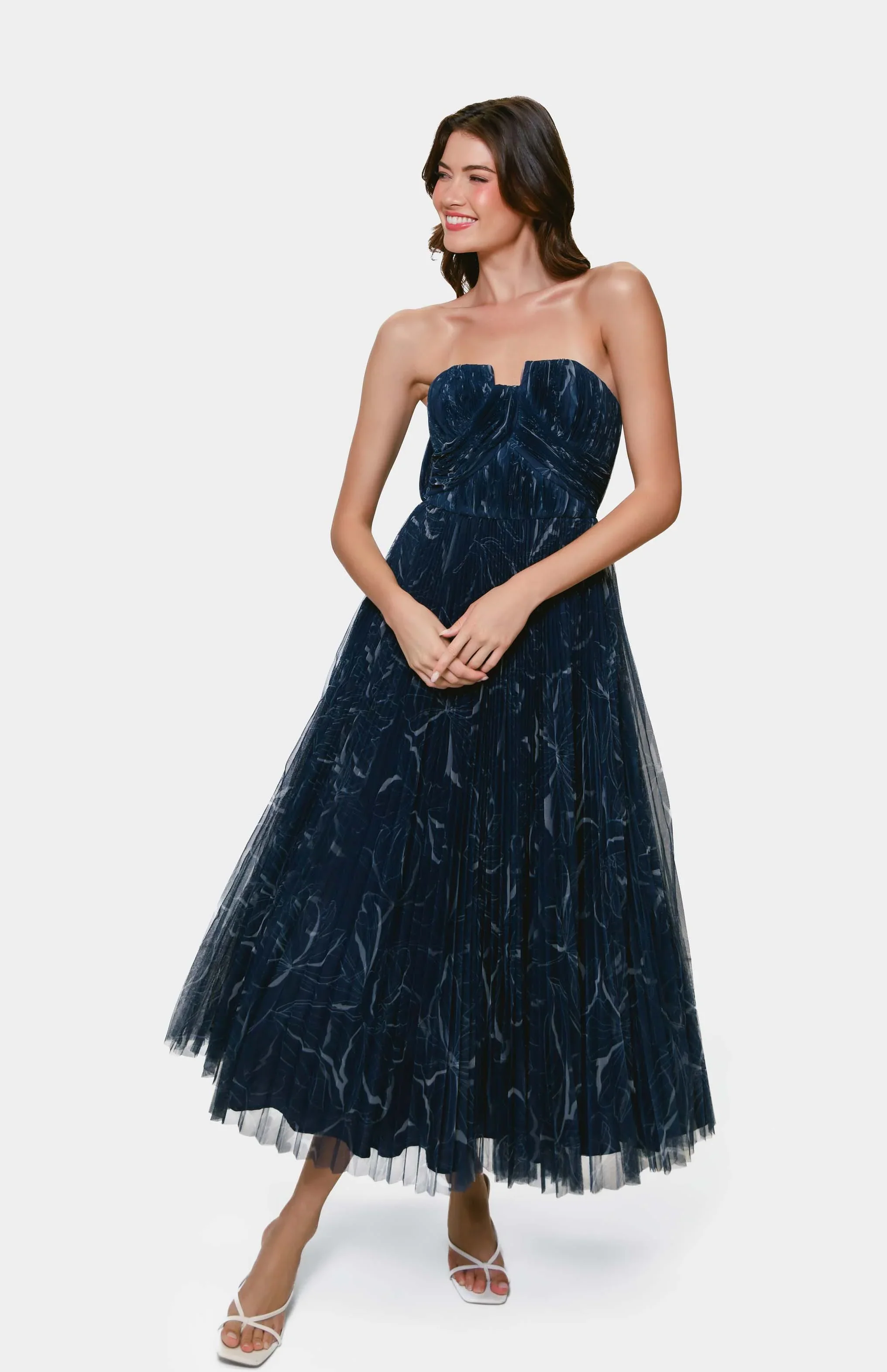 Hutch "Corene" A-line Foral Midi Dress 11331 - Image 9