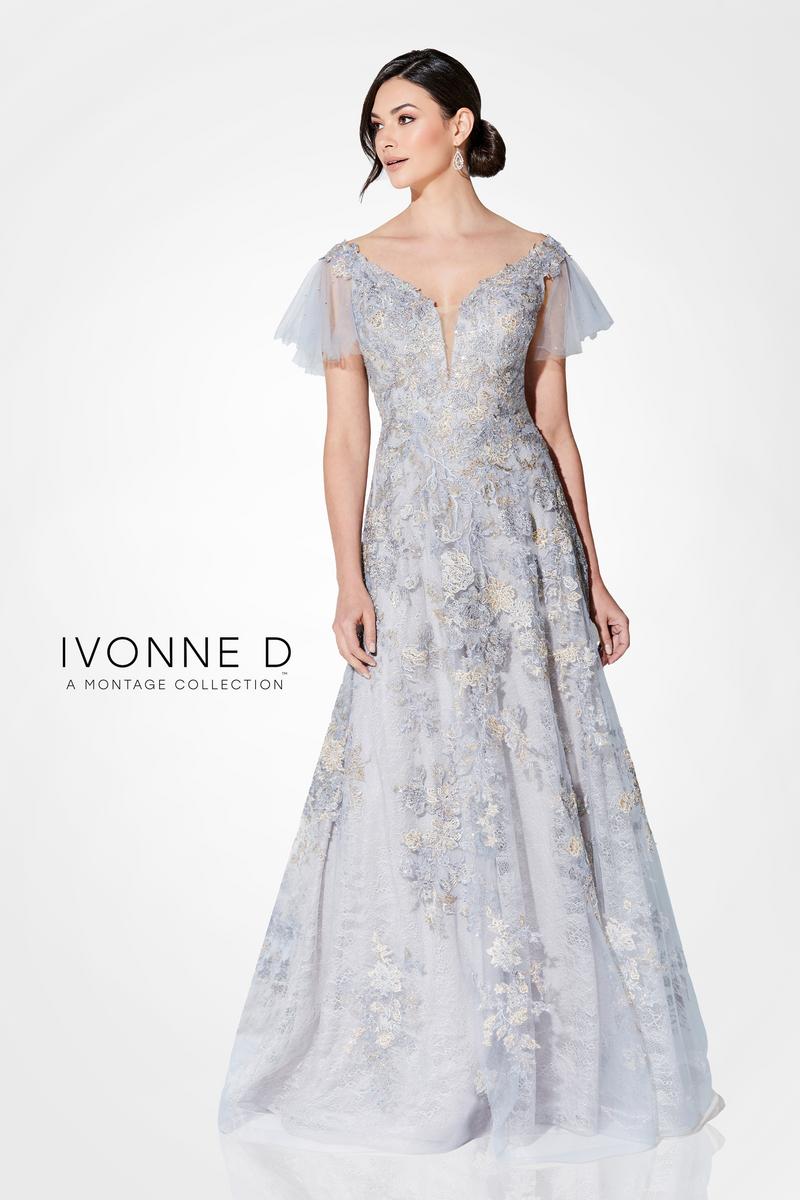 Ivonne D Flutter Sleeve Lace Evening Dress 122D63 - Image 2