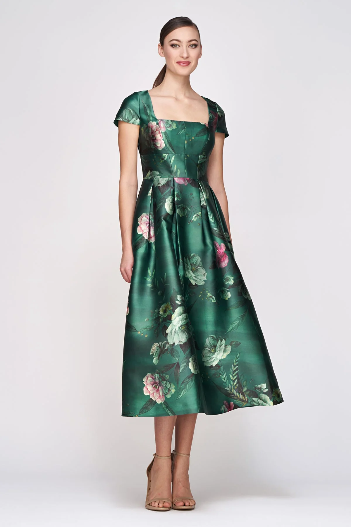 Kay Unger "Tierney" Floral Tea Length Dress 55112448 - Image 4