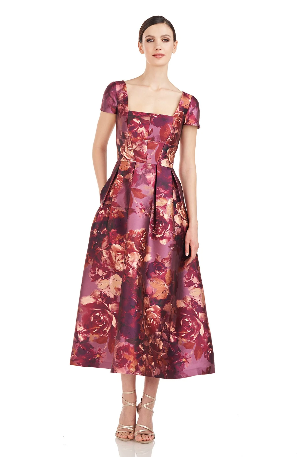 Kay Unger "Tierney" Tea Length Floral Dress 55110394 - Image 4