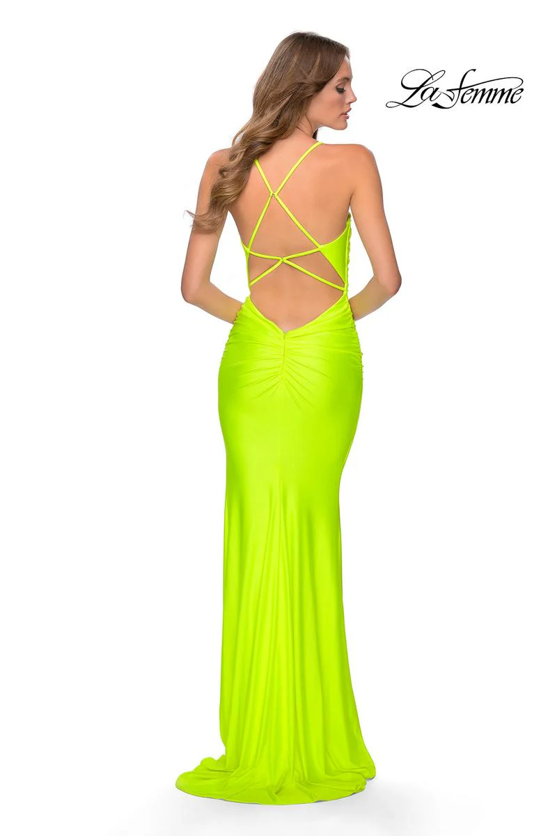 La Femme Long Fitted Open Back Dress 29020 - Image 4