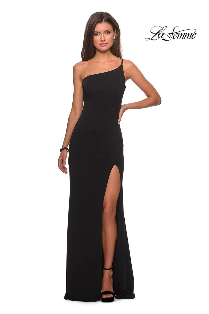 La Femme Long One Shoulder Dress 28176 - Image 28