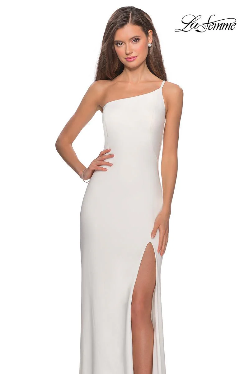 La Femme Long One Shoulder Dress 28176 - Image 29