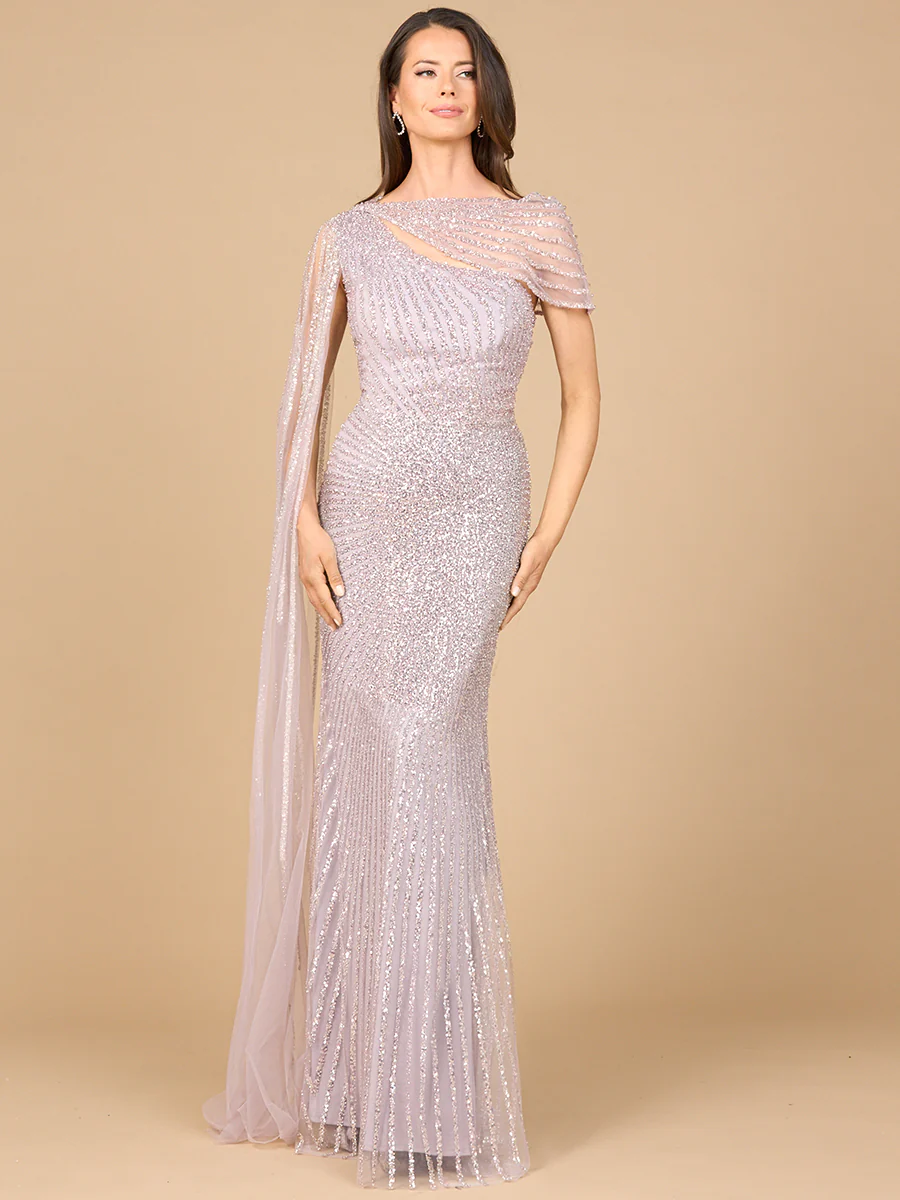 Lara Beaded One Shoulder Evening Gown 29051 - Image 3