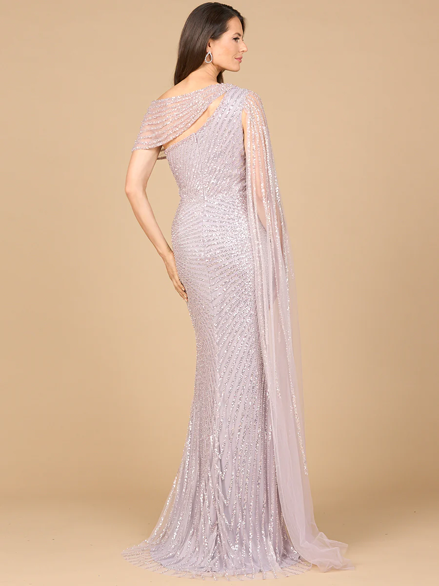 Lara Beaded One Shoulder Evening Gown 29051 - Image 4