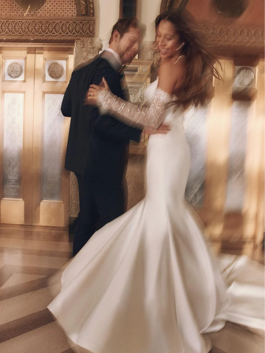 Maggie Sottero "Leilani" Fitted Satin Bridal Gown (with lace) - Image 10