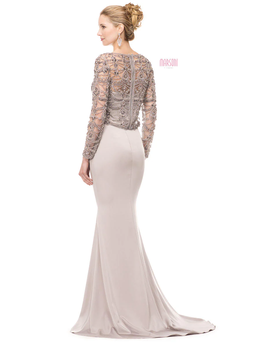 Marsoni by Colors Dress Illusion Neckline Dress M157 - Image 10