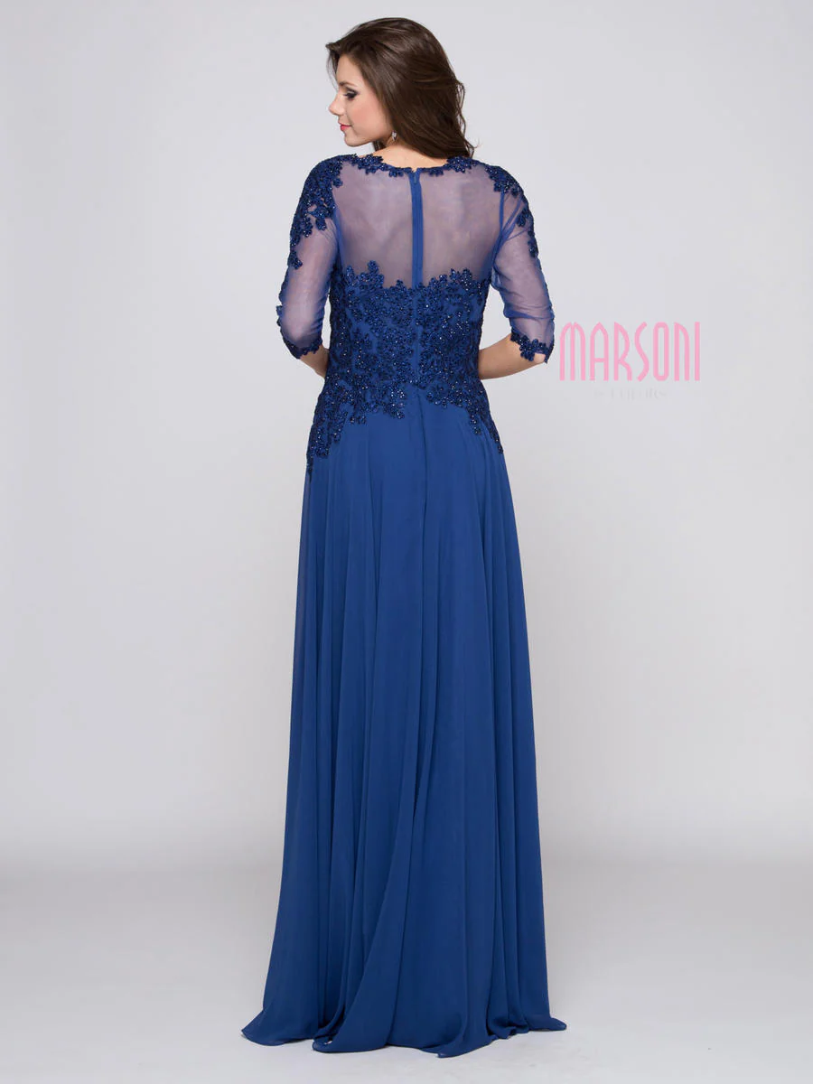 Marsoni by Colors Dress Illusion Neckline Dress M157 - Image 9