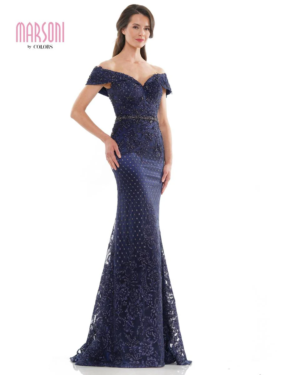 Marsoni by Colors Dress Beaded Off The Shoulder Dress MV1122 - Image 3