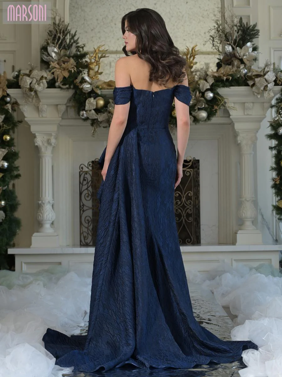 Marsoni Organza Fit and Flare Evening Dress MV1365 - Image 2