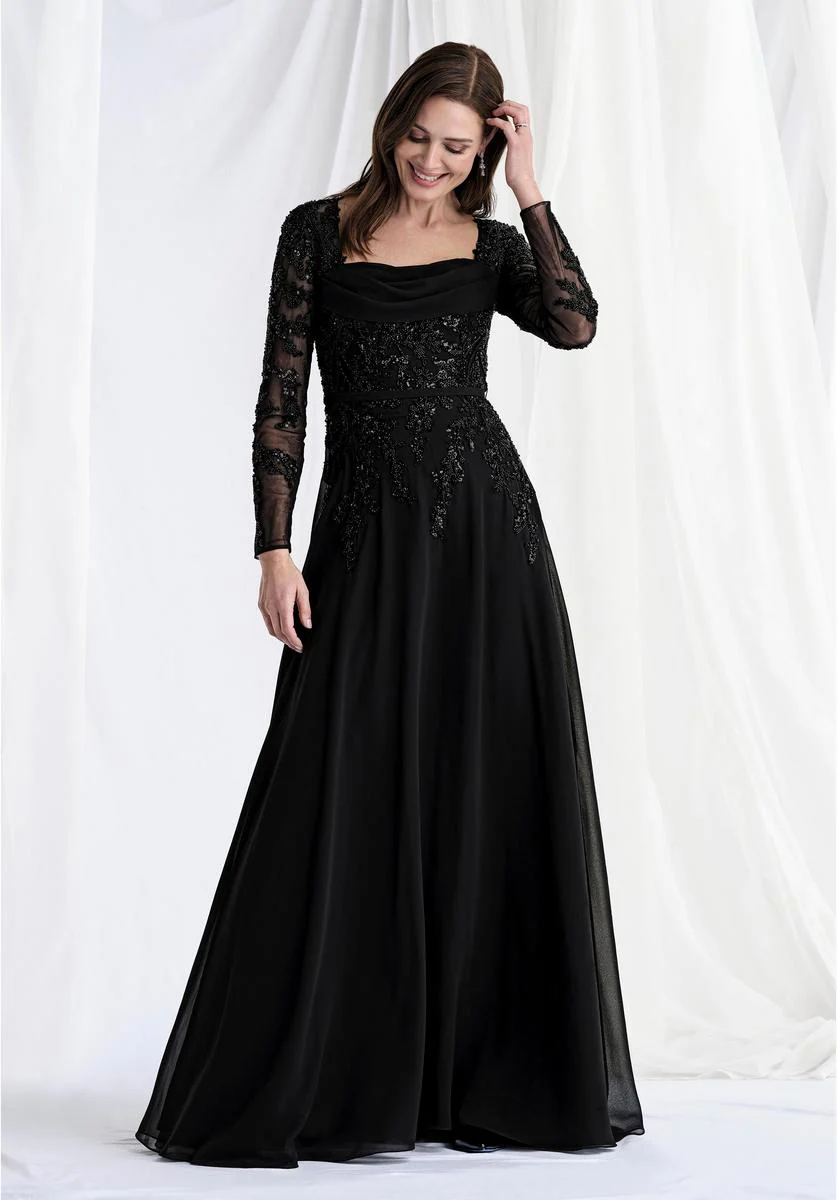 MLNY by Morilee Long Sleeve A-Line Evening Dress 73185 - Image 3