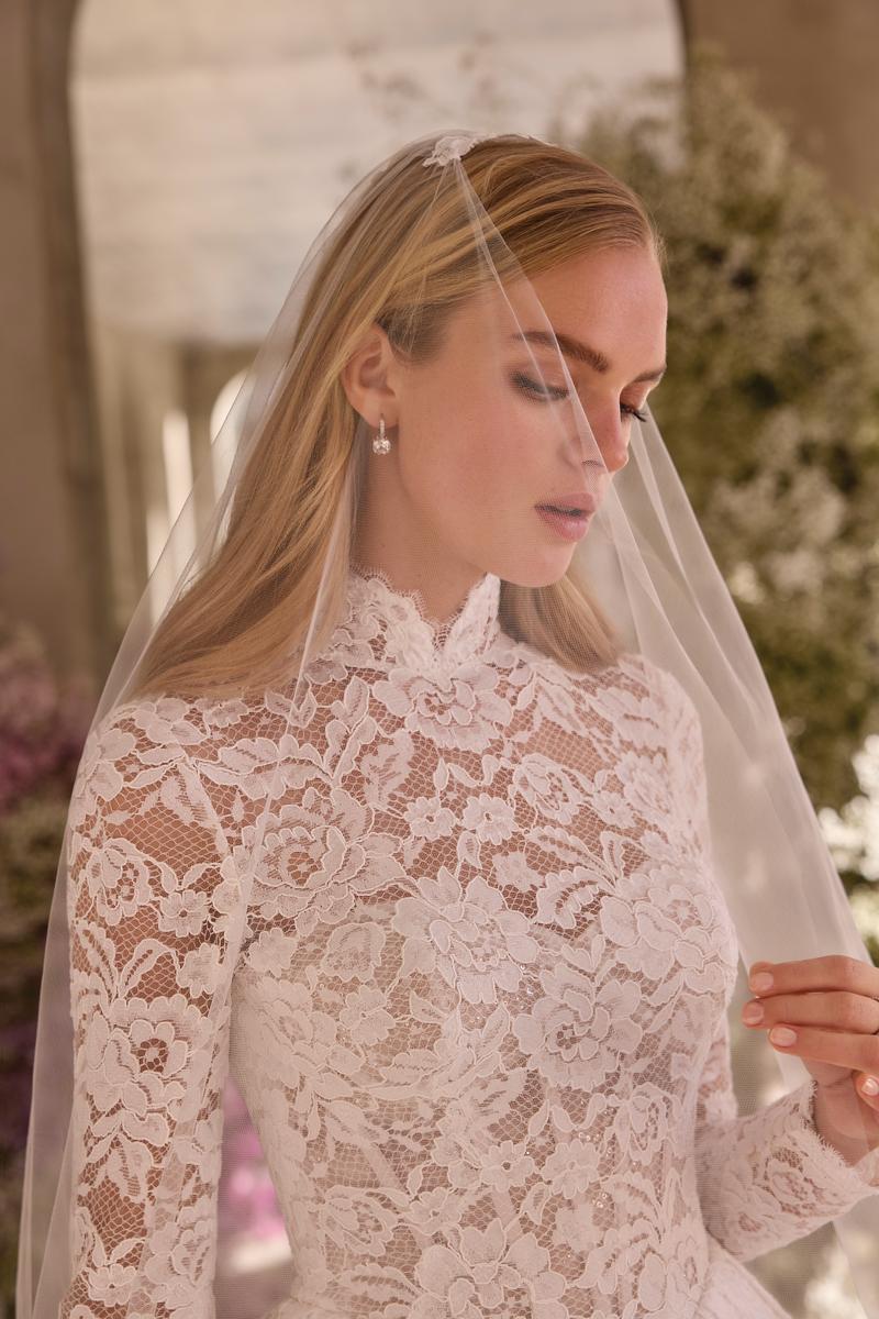 Morilee "Delia" High Neck Long-Sleeve Lace Ballgown - Image 7