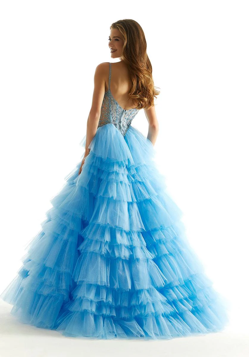 Morilee Basque Waist Ruffle Prom Dress 49005 - Image 2