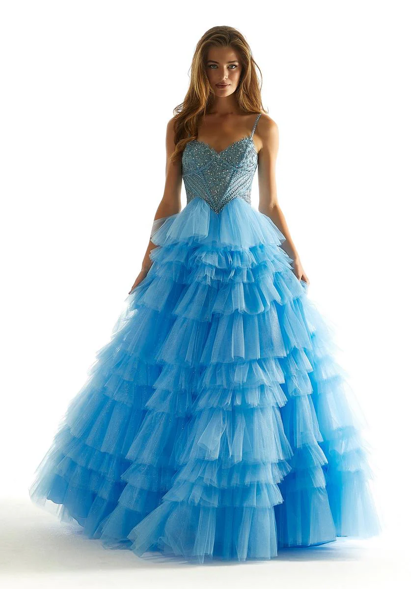 Morilee Basque Waist Ruffle Prom Dress 49005 - Image 3
