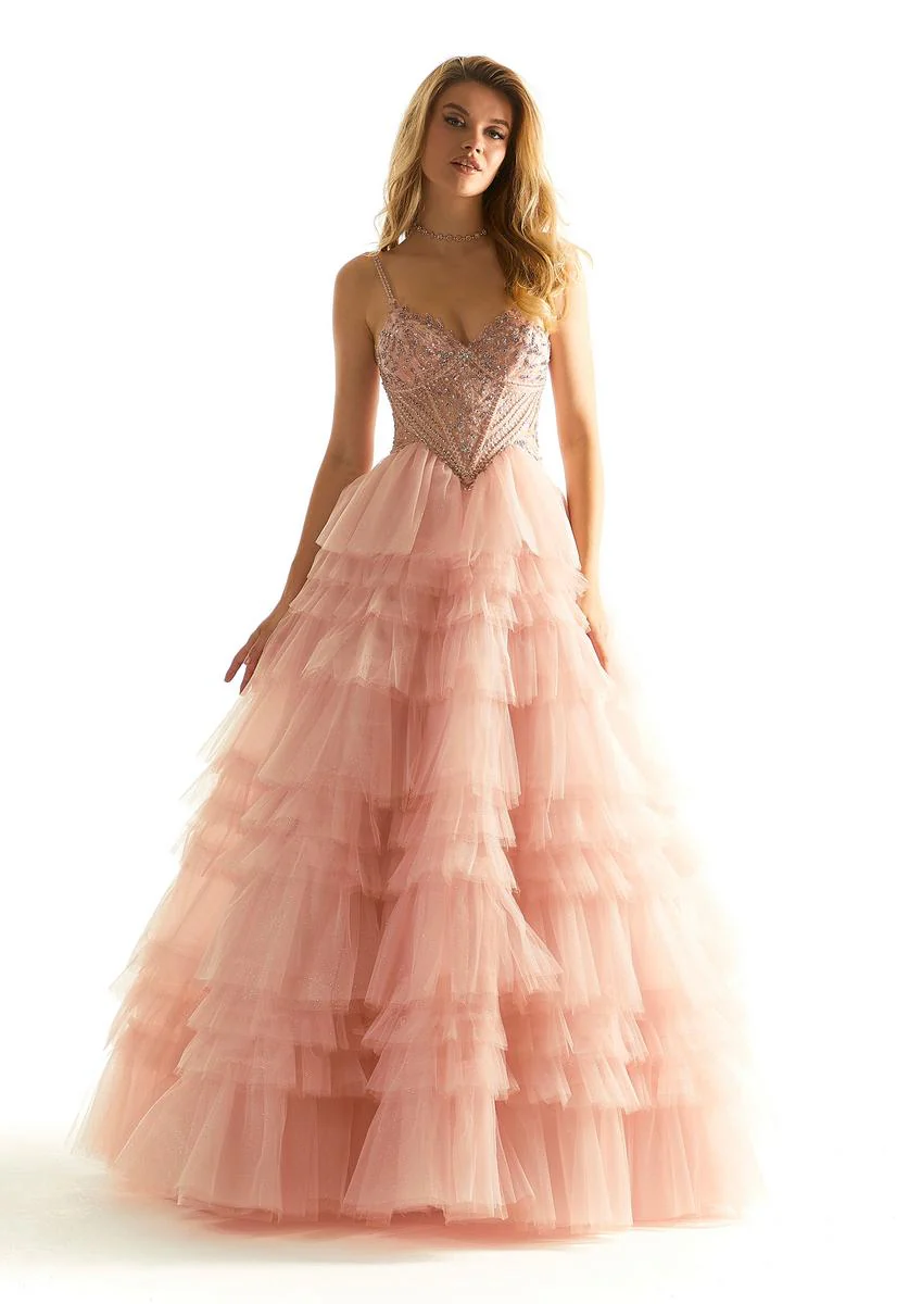 Morilee Basque Waist Ruffle Prom Dress 49005 - Image 4