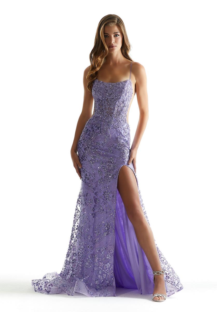Morilee Metallic Sequin Lace-up Back Prom Dress 49006 - Image 5